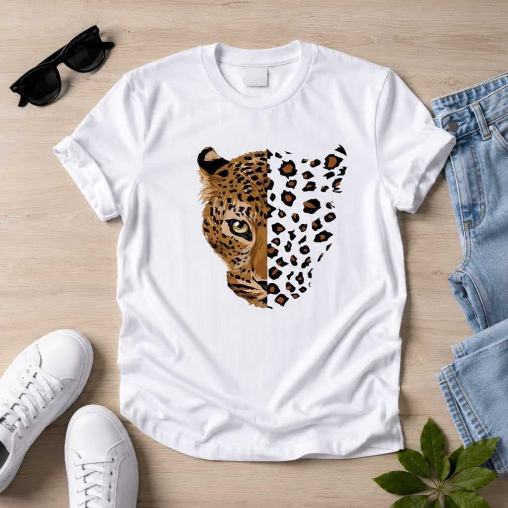 Camiseta Feminina Camisa de Oncinha Poderosa Onça 100% Algodão Estampado Casual Moda Feminina