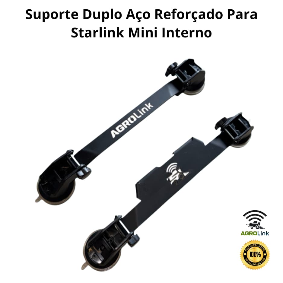 Suporte Duplo Aço Reforçado Para Starlink Mini Interno Teto Solar ou Painel | AgroLink