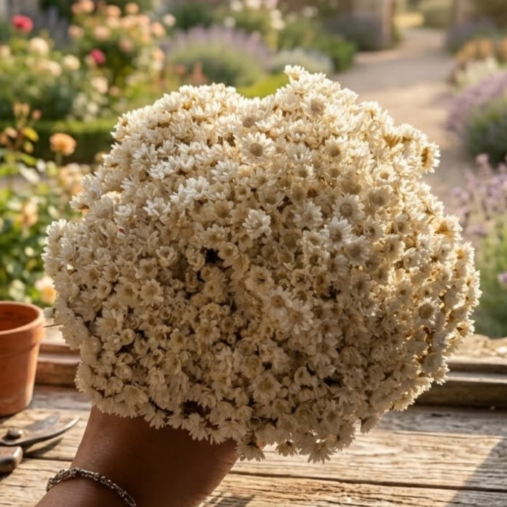 Flor Sempre Viva Branca Desidratada 1 2 3 ou 4 Buquês Aprox 200 Flores Decoração Casamento