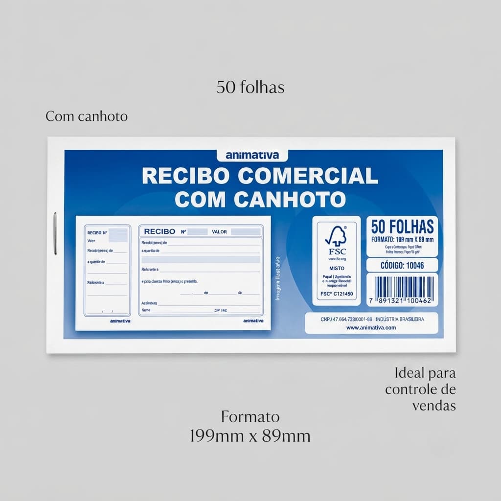 Bloco recibo 50 folhas controle de venda escritório comercio