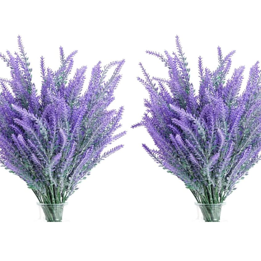 4/8pcs Hastes de Lavanda Artificial 45cm Para Buquê Decoração Interna
