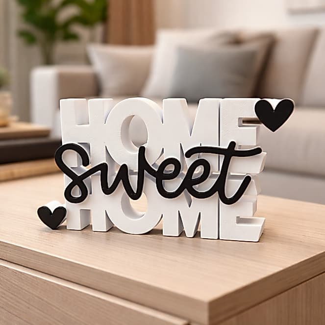 Lar Doce Lar "Home Sweet Home" decoração de casa 3D