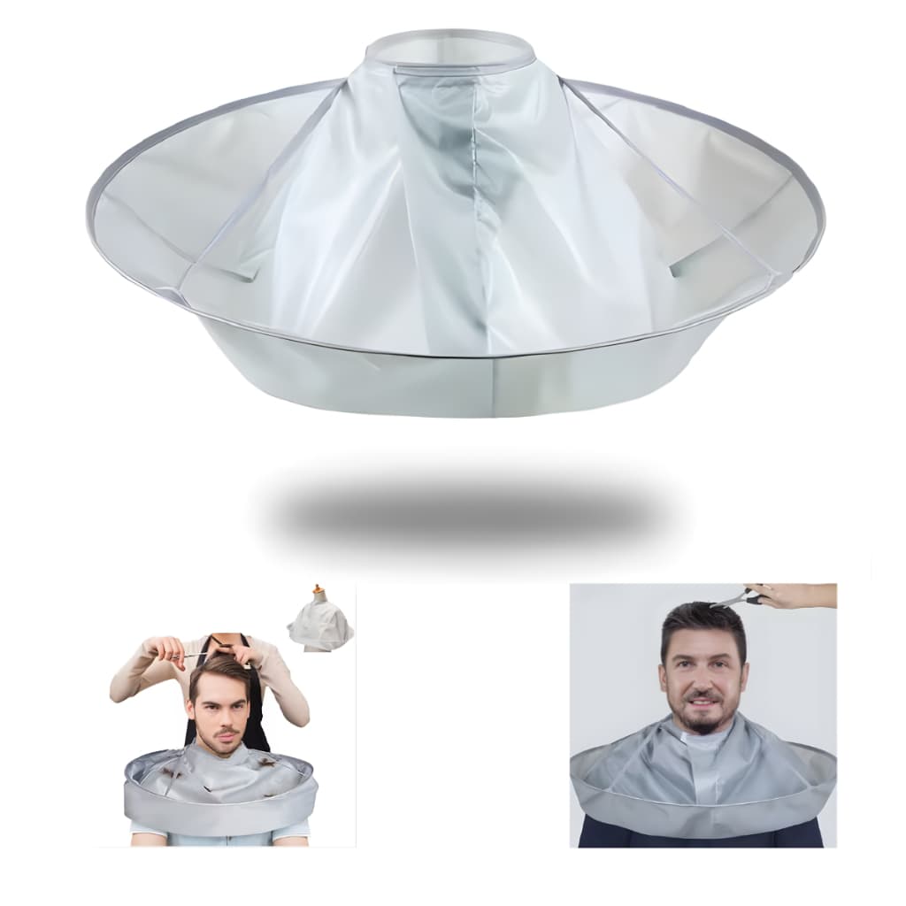 Capa Corte Cabelo Impermeável Guarda Chuva Anti Sujeira Ajustável Para Cortar Cabelo Em Casa E Barbearia