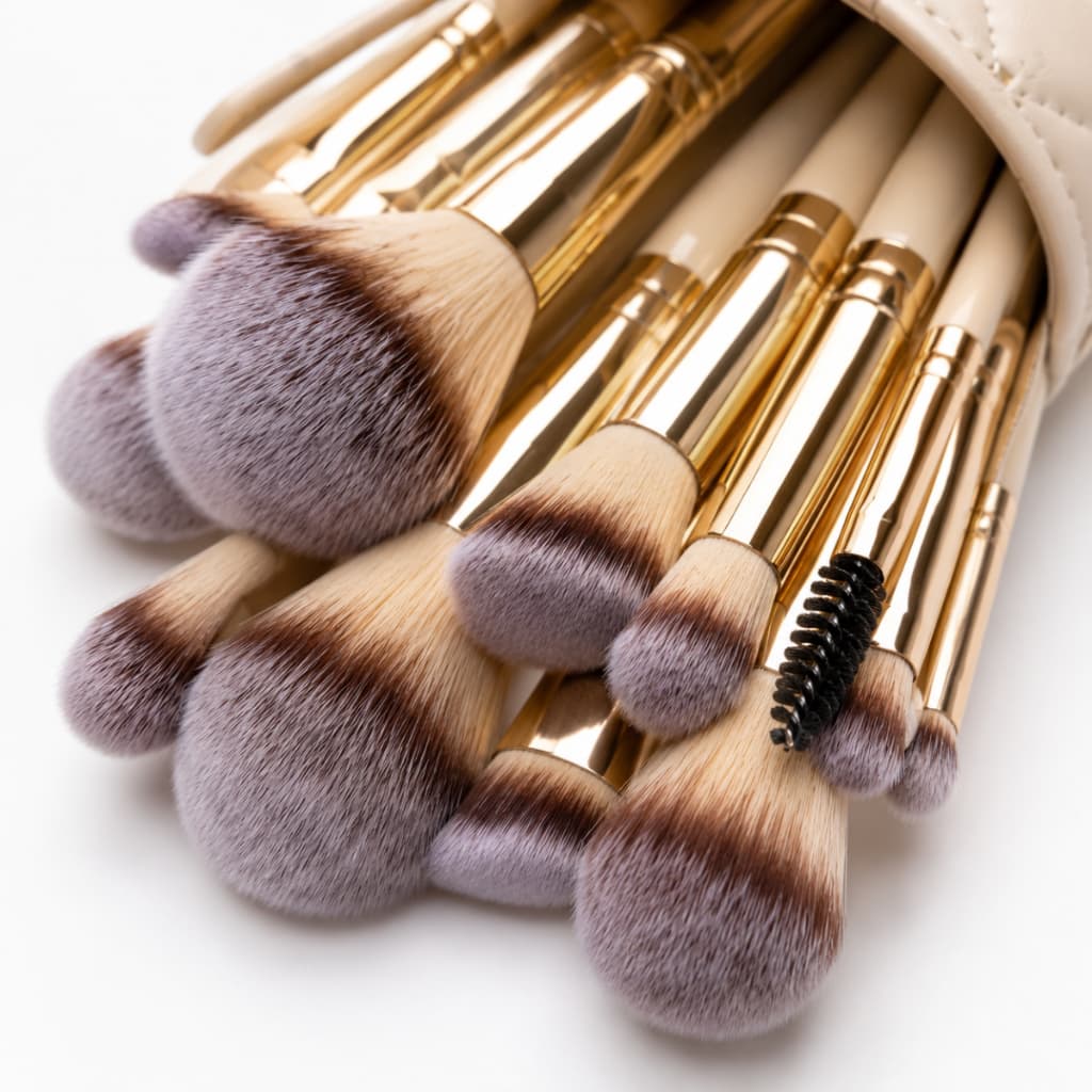 Kit Completo 12 Pincéis de Maquiagem  Estojo Presente Luxo