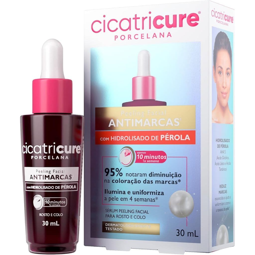Cicatricure Porcelana Peeling Facial Antimarcas Clareador Serum para Rostro e Colo 30 ml
