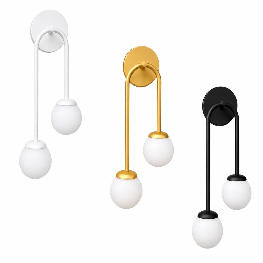 Arandela Parede Moderna G9 2 Globos Vidro Alumínio Luminária Interna Sala Quarto Corredor Lavabo