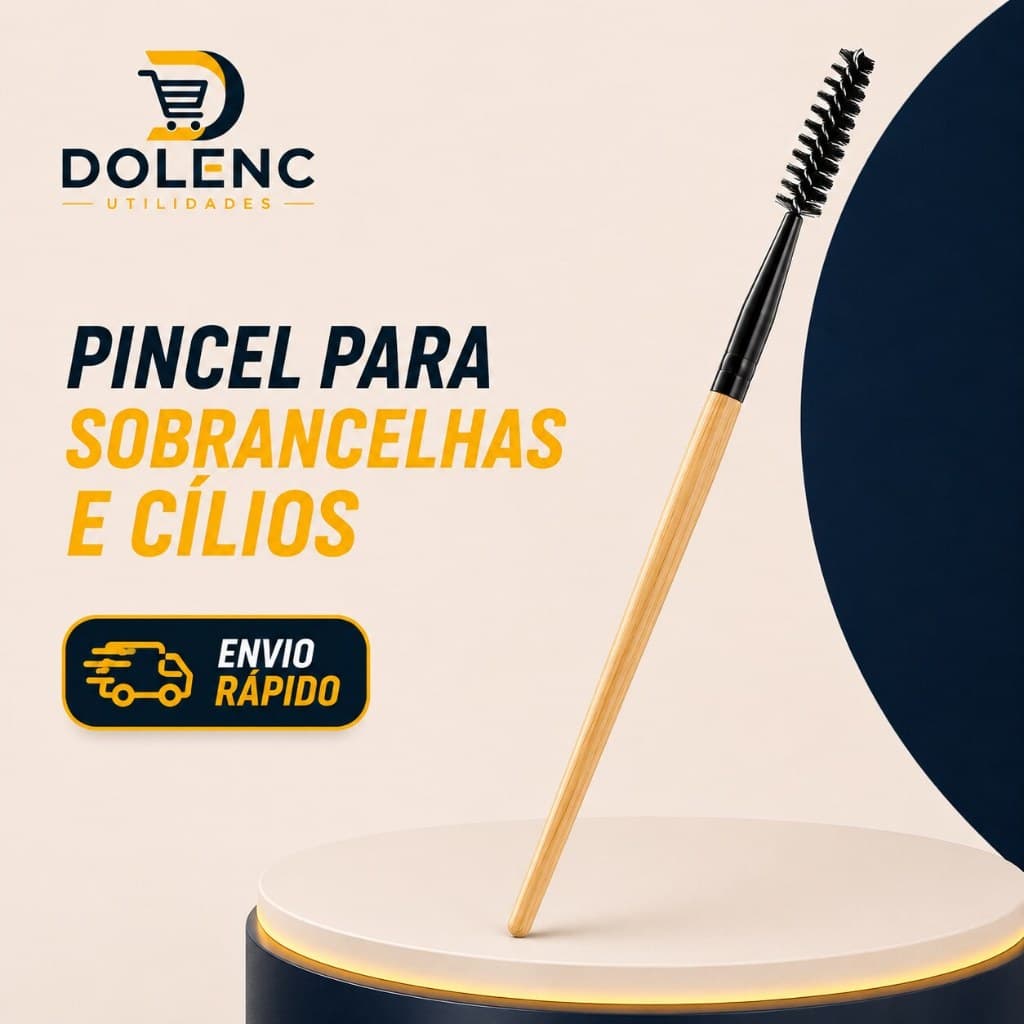 Pincel Escovinha para Sobrancelhas e Cílios Maquiagem 2 em 1