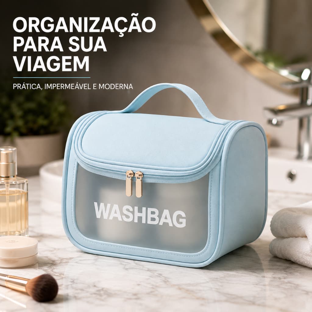 Bolsa Necessaire para Viagem e Acessórios - Azul
