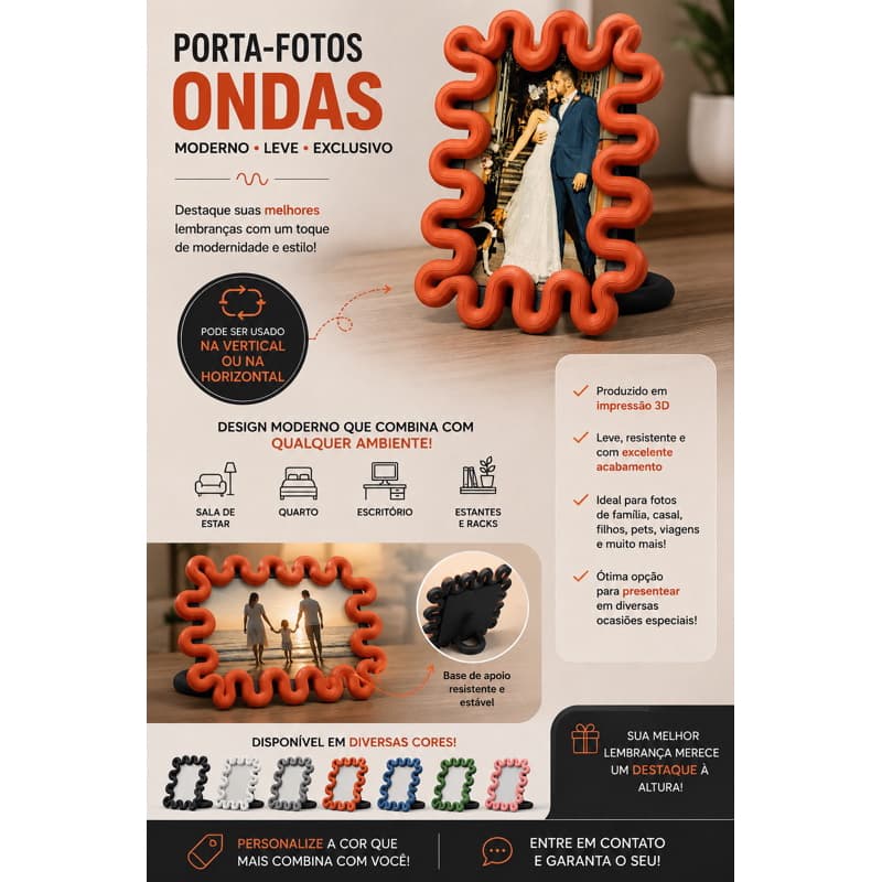Porta-Fotos Ondas
