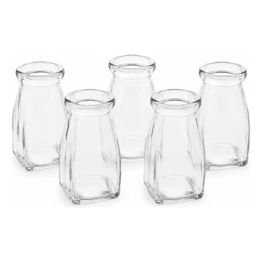 Kit 5 Vaso Decorativo 8cm Mini Vidro Flores Resistente
