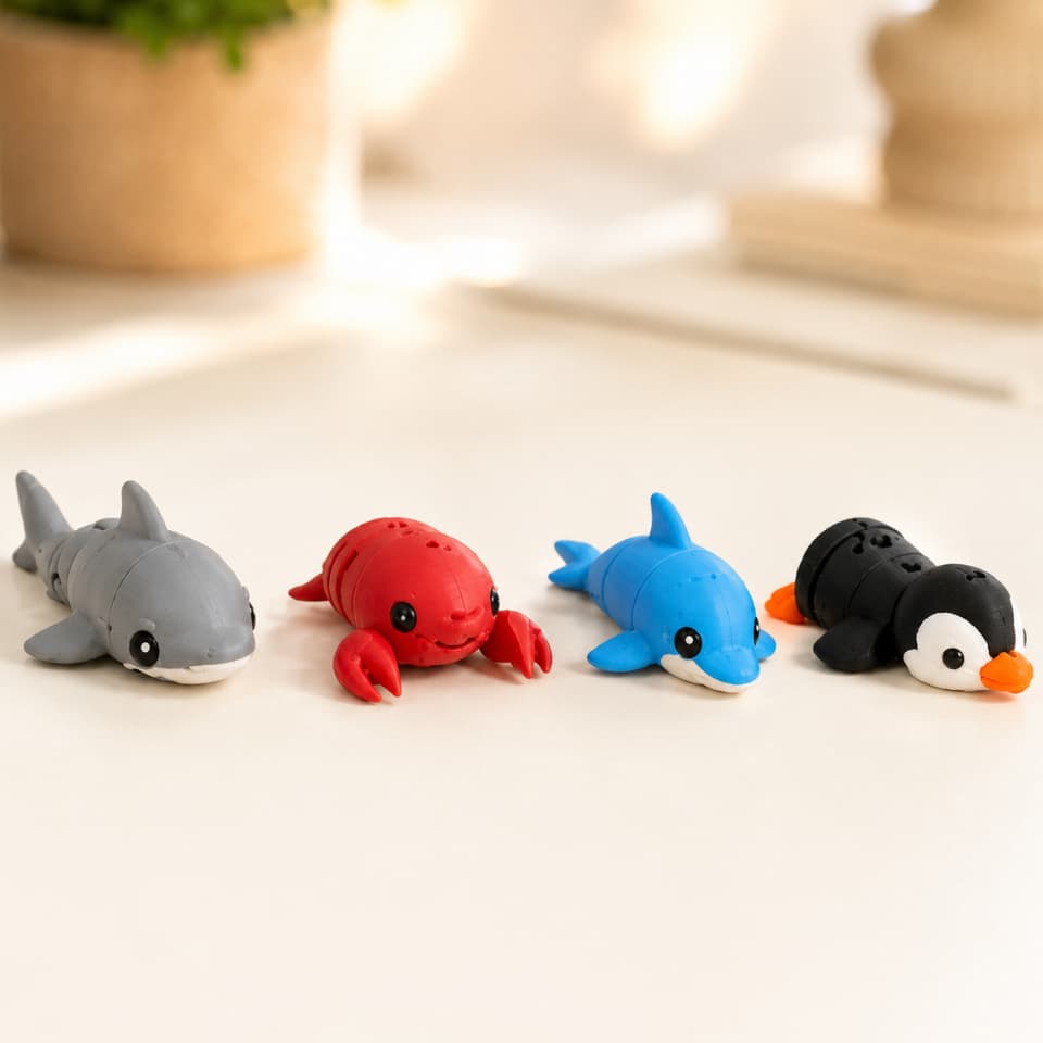 Kit Minaturas de Brinquedos do Fundo do Mar Bonecos Articulados Brinquedo Infantil Animal Marinho Fidget Brinquedo Praia