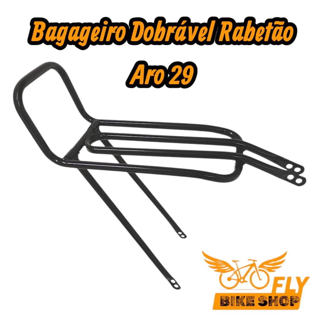 Bagageiro Garupa Dobrável Rabetão Aro 29 Fly Bike Shop Aço Reforçado Dnz para Bicicletas