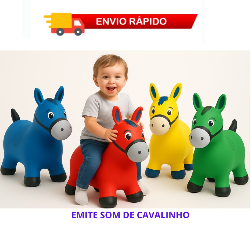 Cavalinho Upa Upa inflavel Pocoto Brinquedo Pula Pula Musica Infantil Borracha Grande