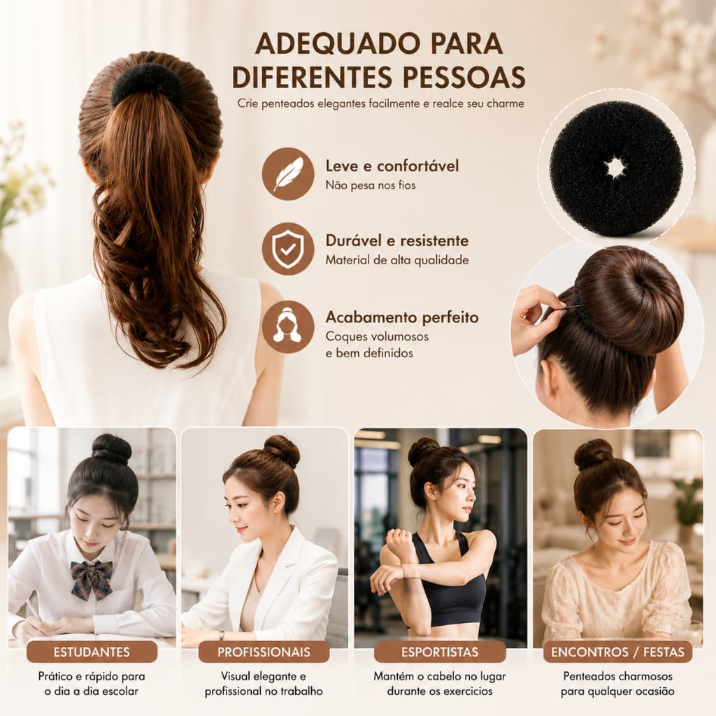 Tit 6-12 Esponja Donut para Coque com Design Rosquinha e Fácil de Usar