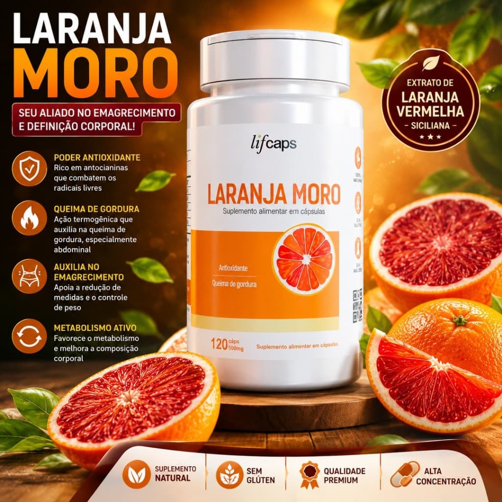 Suplemento de Laranja Moro Extrato em Cápsulas 100% Original Puro Mais Vendido Premium