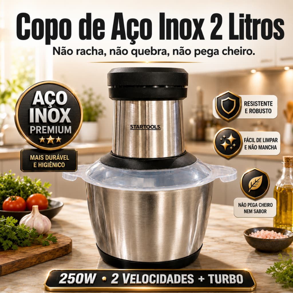 Processador Alimentos Gourmet 2 L 250w Turbo 3 Velocidades