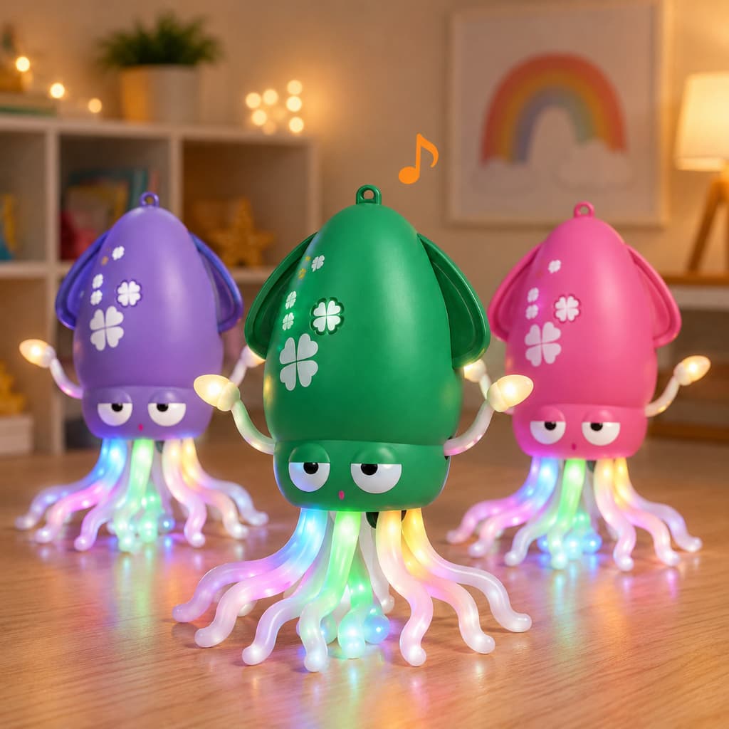 Polvo Dançante Interativo com Sensor Desvia Obstáculos Luz Música Brinquedo Infantil