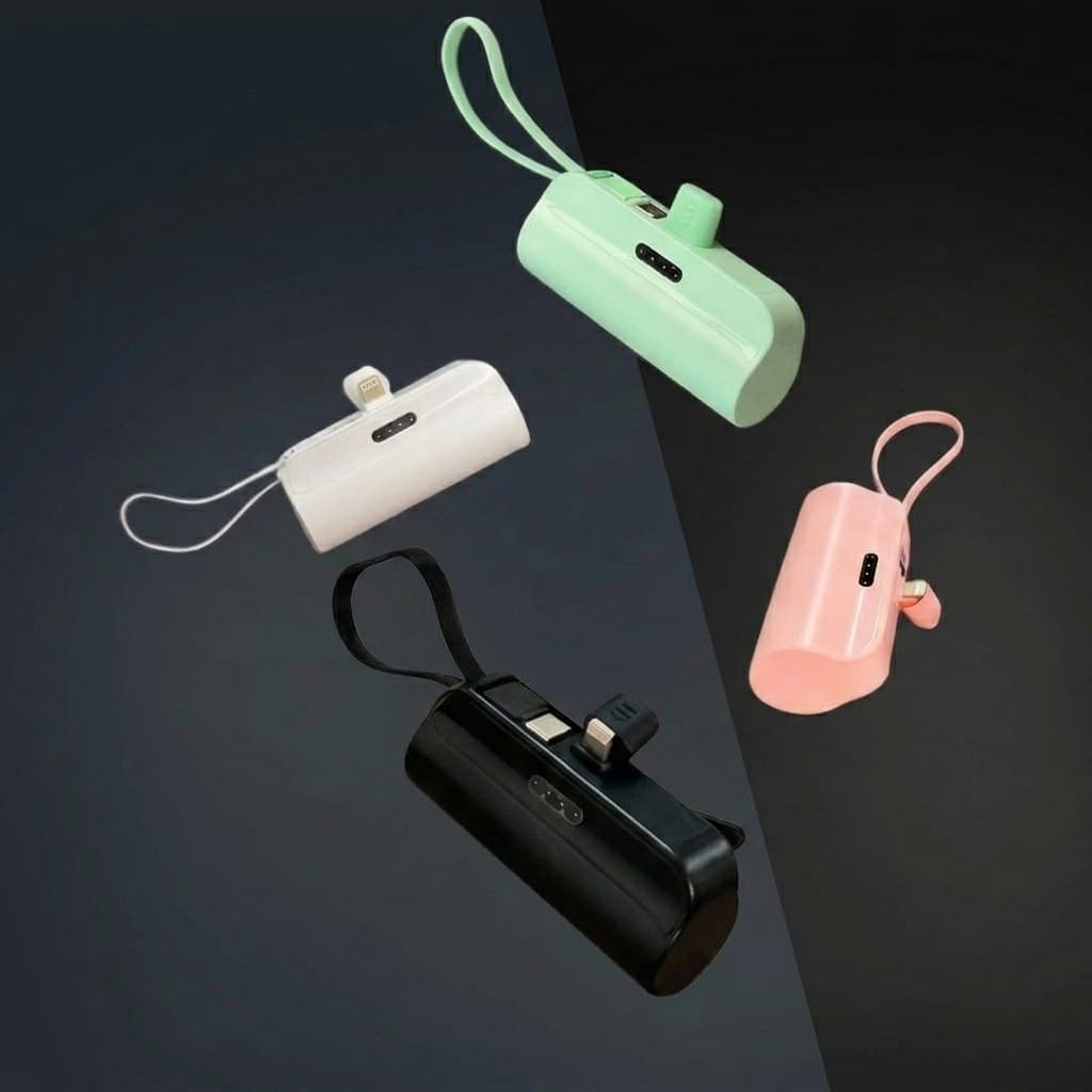 Carregador portátil Celular Mini Power Bank 10000mAh para iPhone e Tipo C com Suporte Compatível tablet e outros