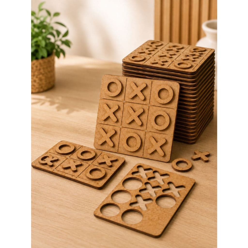 Jogo Da Velha Kit Com 40 Tabuleiros 10cm Em MDF 3mm Ideal Para Festa Presentes Lembrancinhas