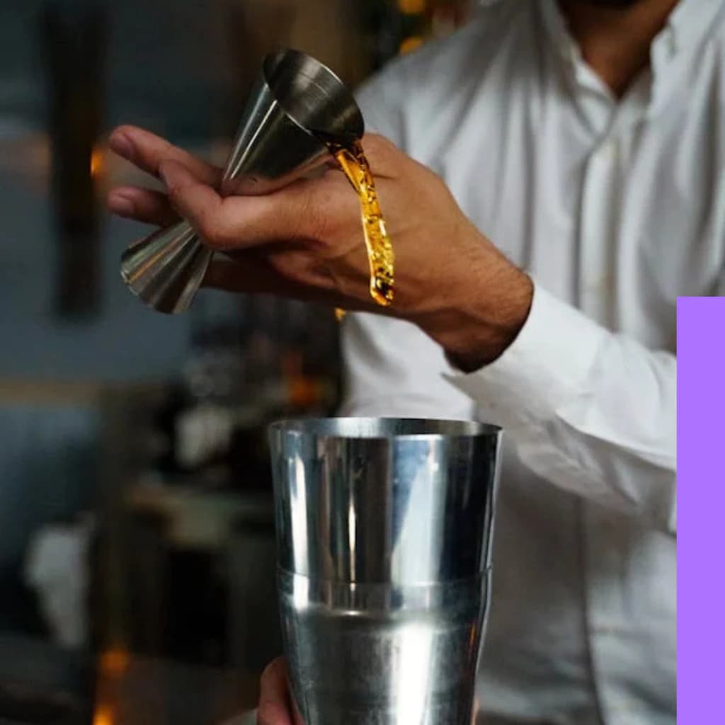Dosador Duplo Inox para Drinks e Bebidas Ideal para Barman e Uso em Casa Bar Cozinha Profissional Premium