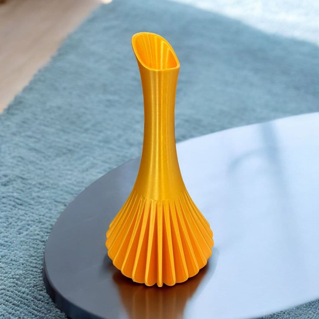 Vaso Solitário Decoração Ambiente Interno Moderno Salas Escritórios Cor Amarelo