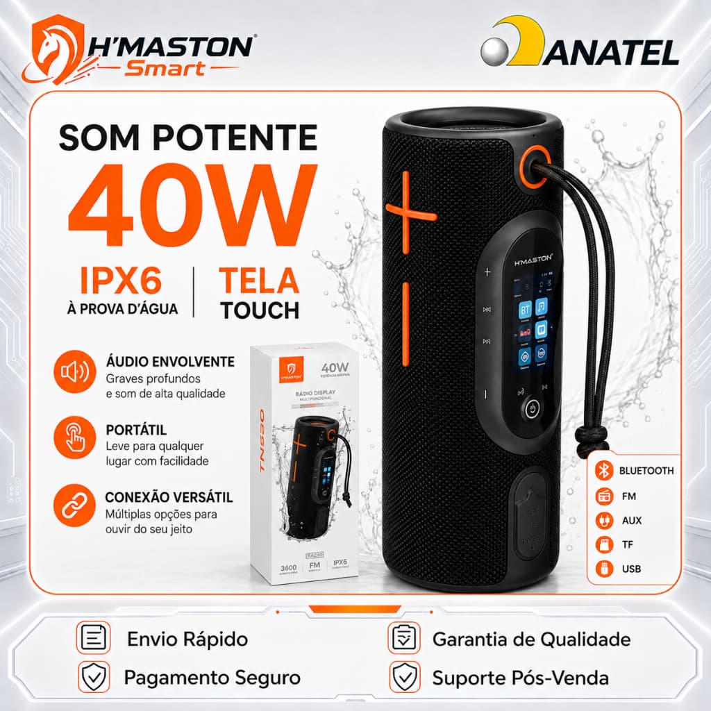 HMaston TN920 Caixinha De Som Bluetooth Caixa De Som Blootooth Caixa De Som Bluetooth Portátil Caixa Som Caixa Bluetooth