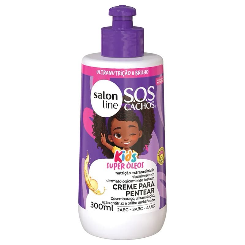 Creme para Pentear SOS Cachos Super Óleos ou morango 300m
