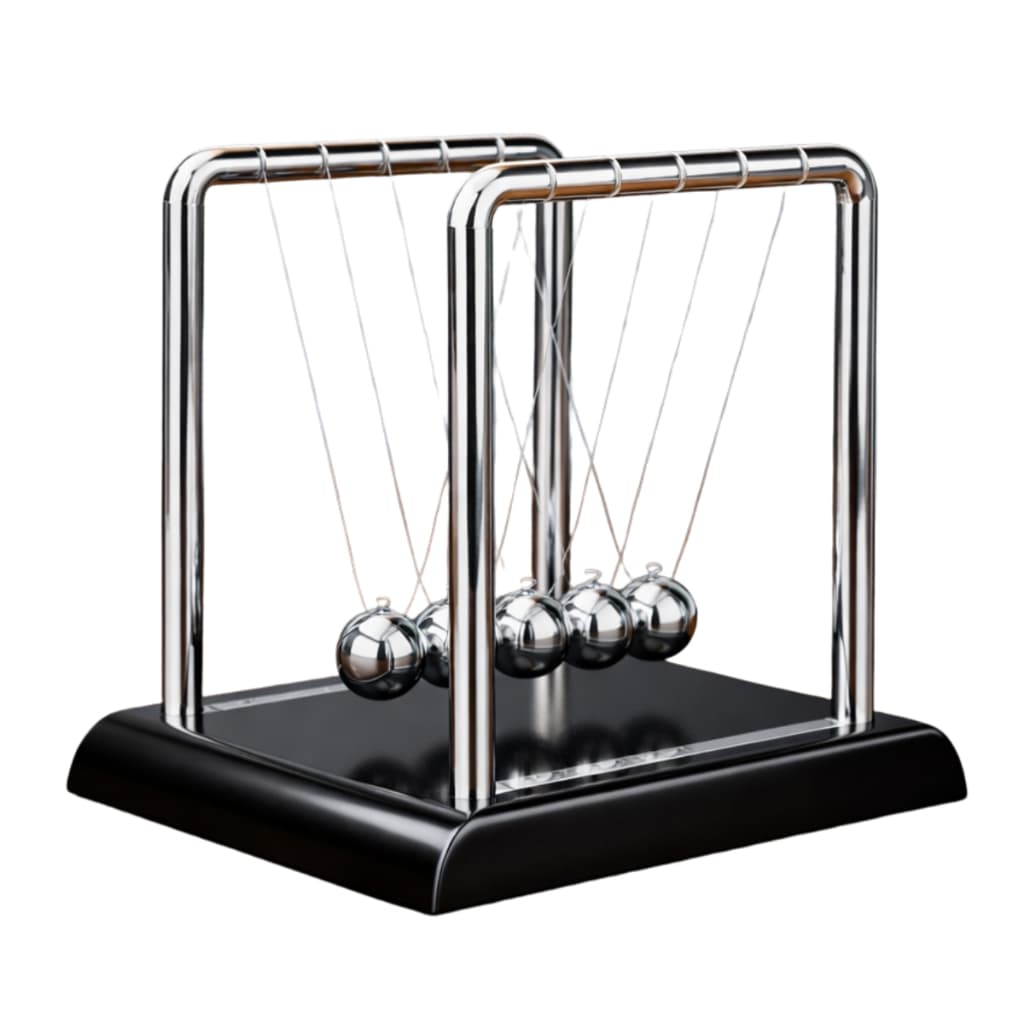 Pêndulo de Newton 5 Esferas Decorativo de Mesa Escritório Enfeite Educativo Física Presente