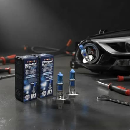 Par Lâmpadas Super Branca H4 8500k Tech One Carro Moto Efeito Xenon