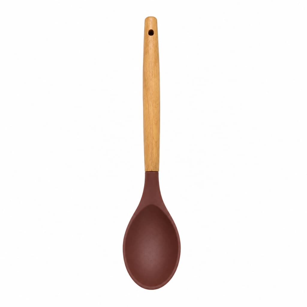 Colher de Silicone 29,5x6cm com Cabo de Madeira Belakaza Cores Sortidas