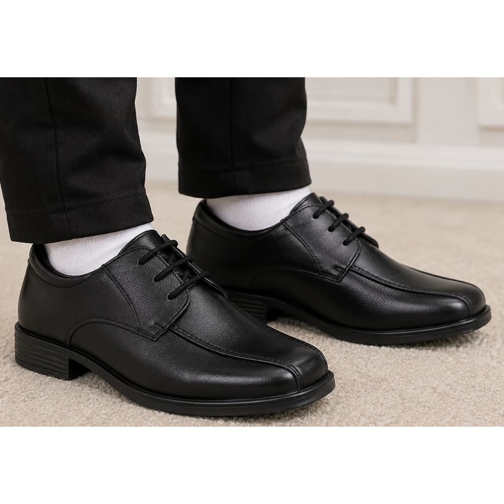 Sapato Social Infantil Masculino com Cadarço | Elegante, Confortável | Numeração 27 ao 36