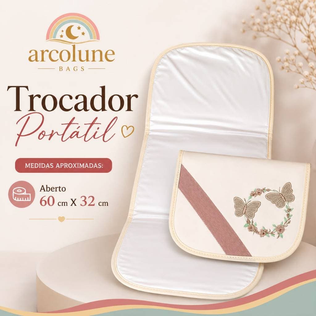 trocador portátil de bebê dobrável com superfície lavável borboleta leão safari menina menino