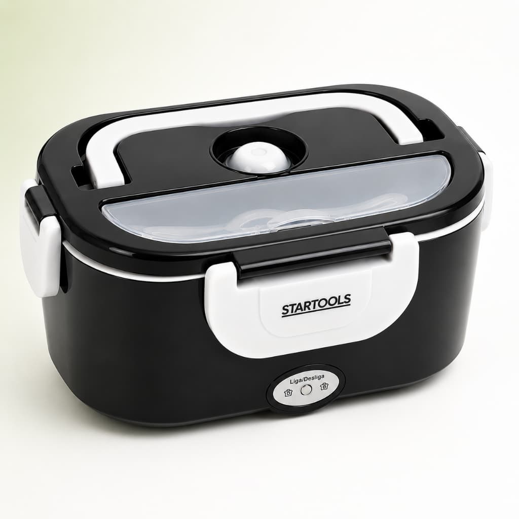 Marmiteira Elétrica Térmica Bivolt 1,5L 60W Portátil Aquecedor de Comida Startools Preta