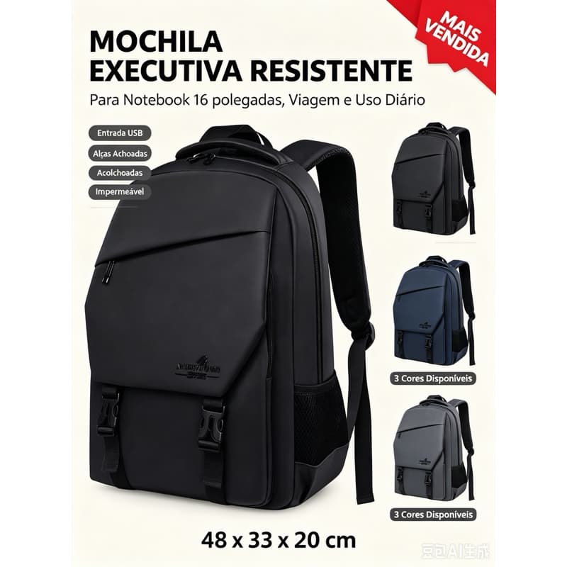 Mochila executiva para laptops de 16 polegadas