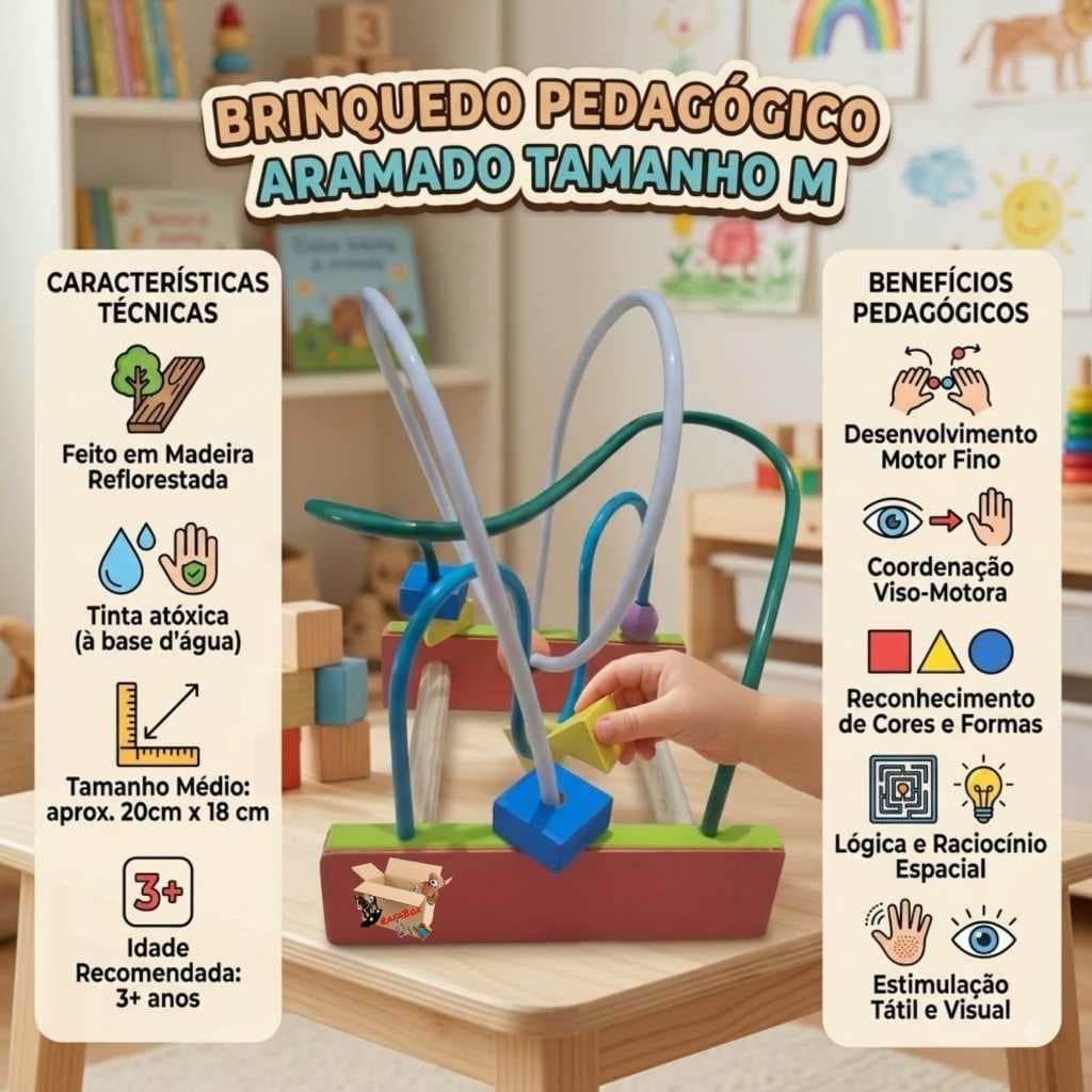 Brinquedo Pedagógico Educativo  Em Madeira Aramado Tamanho M Montanha Russa