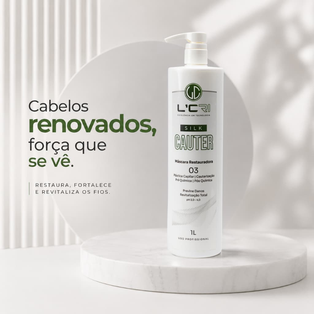 Máscara Restauradora Silk Cauter Plástica Capilar  1 L L'cri Cosméticos