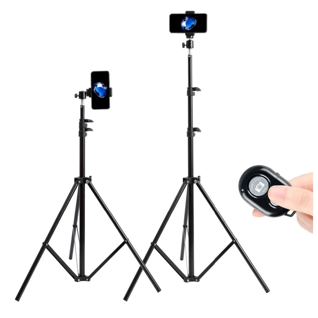 Tripé 2,10m Pedestal Para Celular Câmera Webcam Ring Light Suporte Universal Ajustável Live Vídeo Foto Fotografia