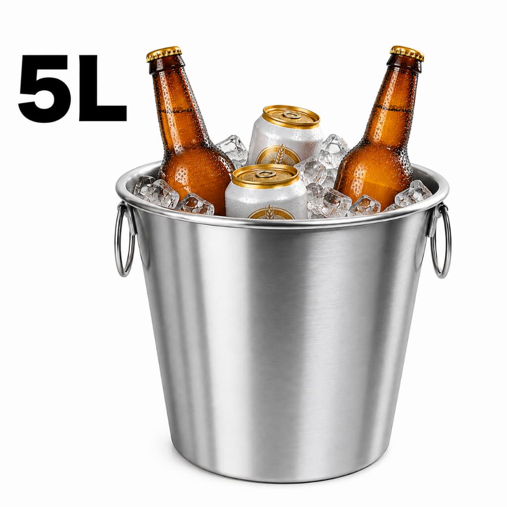 Balde de Gelo 5 Litros Alumínio Reforçado para Cerveja Bebidas Churrasco Festa