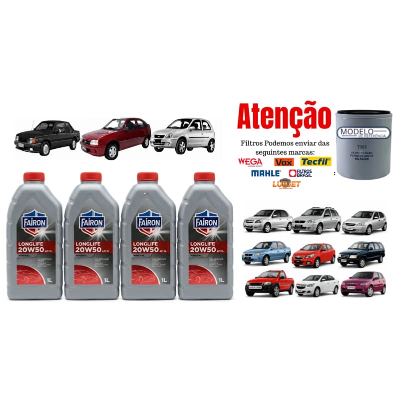 Kit Óleo + Filtro Gm Corsa Celta Astra Cobalt Monza  Fairon 20w50