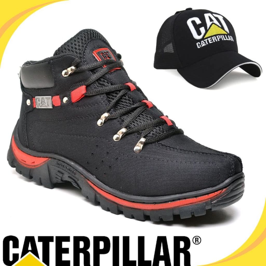 Coturno Masculino Bota Adbenture Caterpillar + Boné
