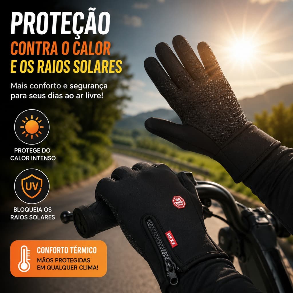 Luvas Térmicas Touch Screen Unissex para Ciclismo e Esportes