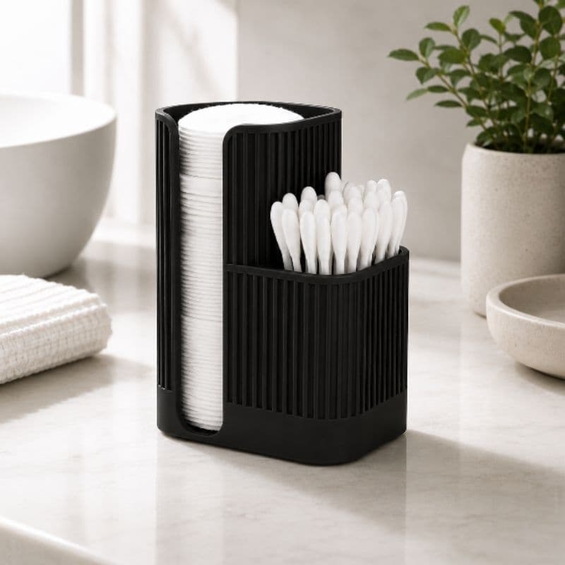 Organizador de Algodão e Cotonetes Preto ou Branco Porta Algodão Banheiro