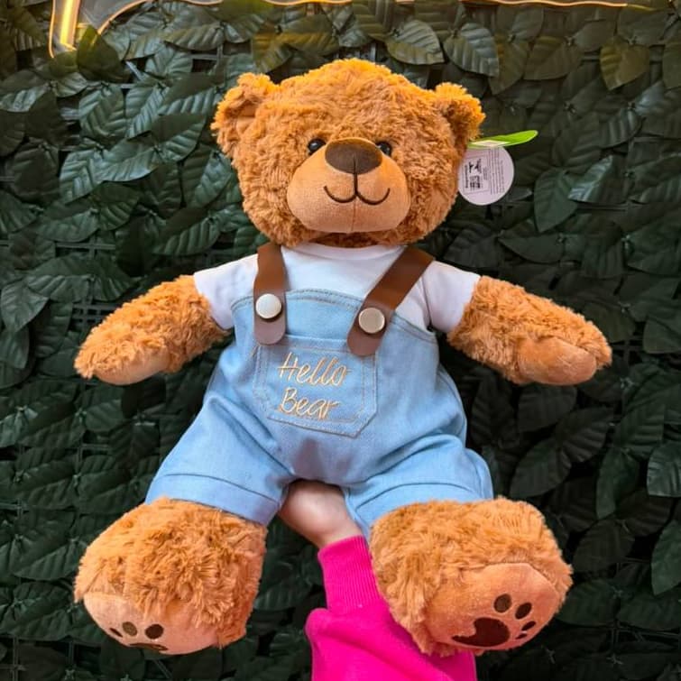 BRINQUEDO PELUCIA URSO URSINHO TEDDY GRANDE PREMIUM COM MACACÃO PRESENTE PERFEITO