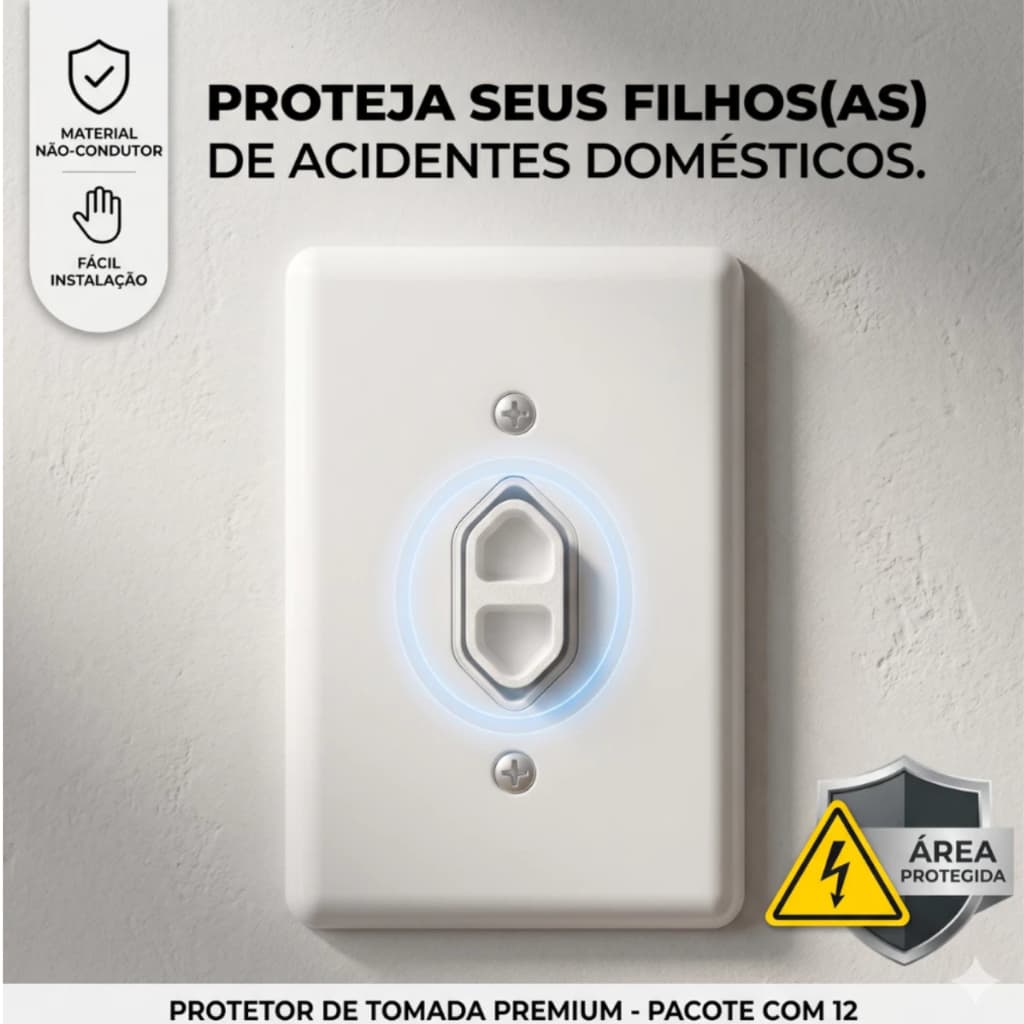Kit 6/12/24/36 Protetor Tomada Criança e Bebê Segurança Contra Choque Elétrico Protecao Infantil Pino Envio Imediato