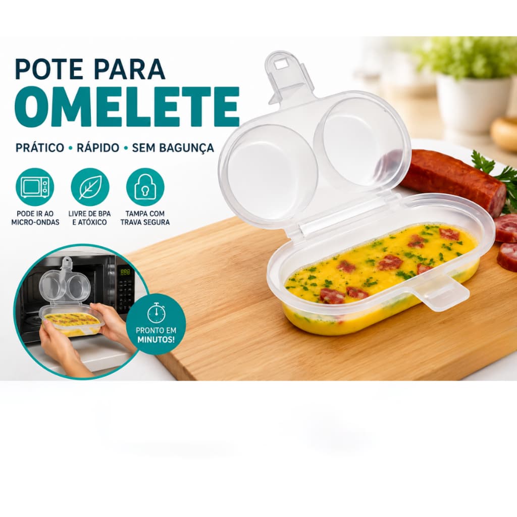 Omeleteira de Microondas Forma de Ovo Omelete Praticidade Cozinha Facilidade