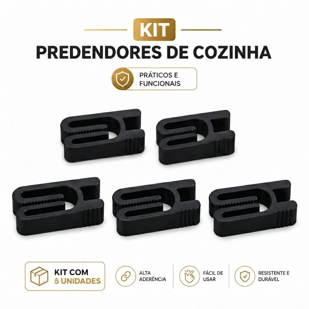 Kit Prendedor Clipes Fecha Embalagem Selado Saco Preto Lacre Cozinha Reutilizável Vedação 5 10 20 unidades