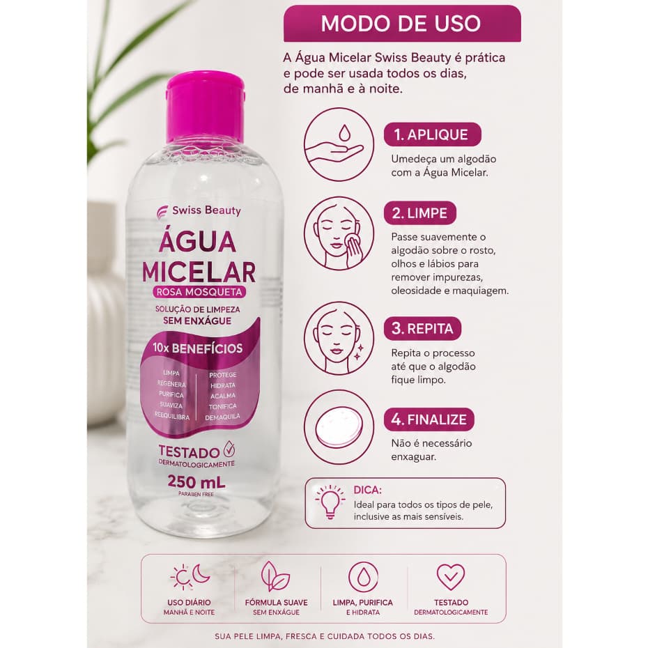 Kit Limpeza Facial - Àgua Micelar + Lenço Umedecido Micelar