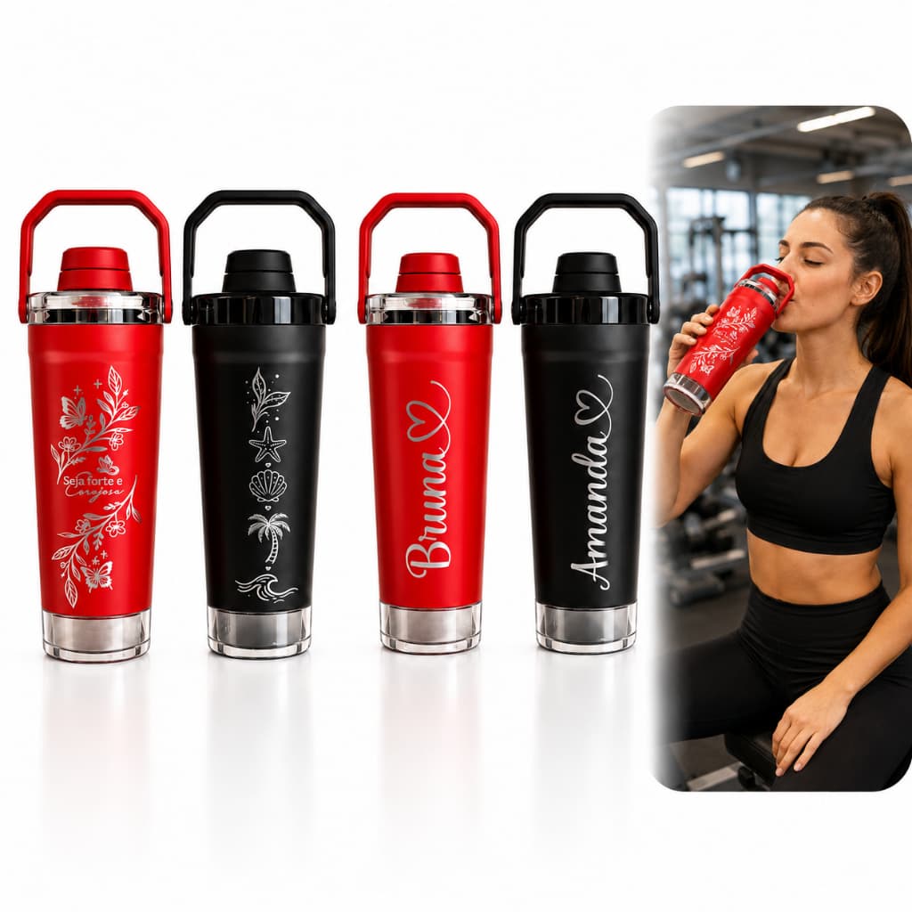 Shakeira Termica Personalizadas Coqueteleira Academia Treino