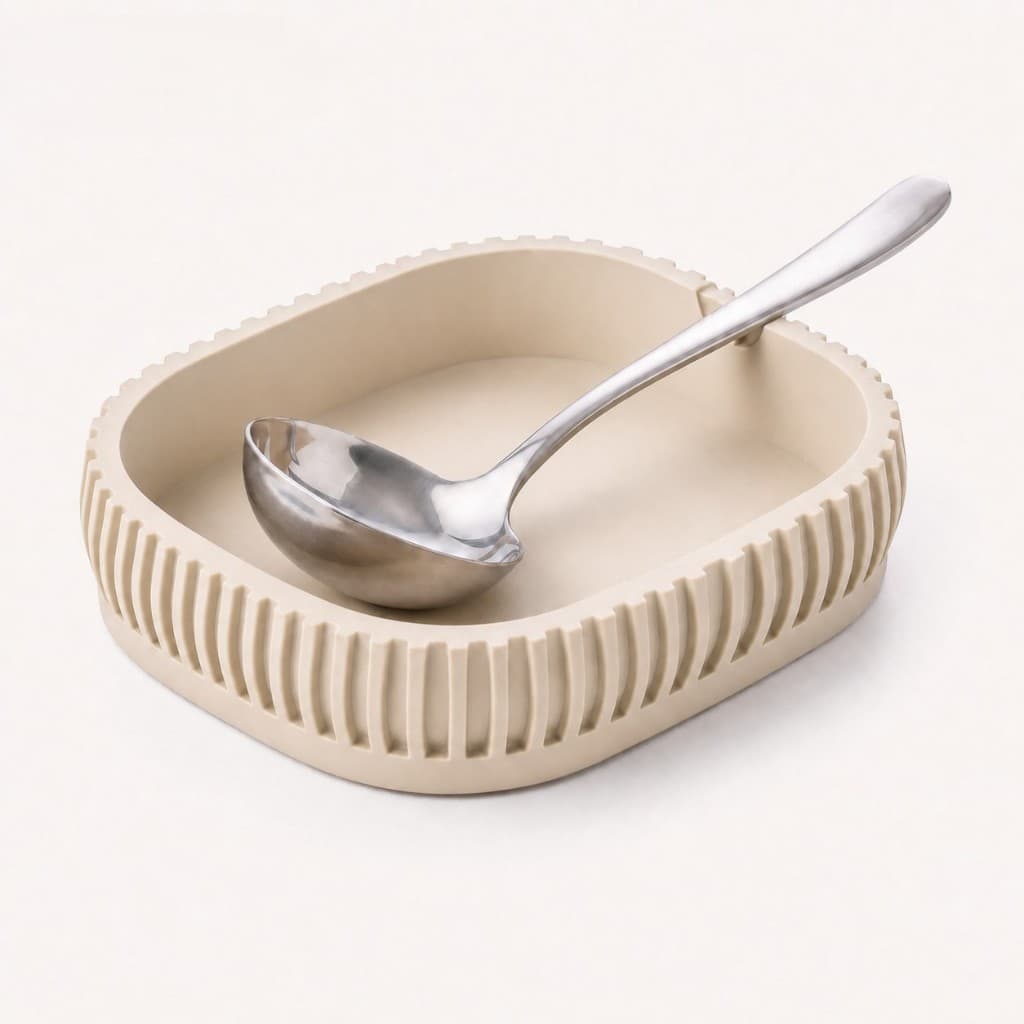 Porta Colher de Cozinha Quadrado com Descanso para Talheres e Utensílios