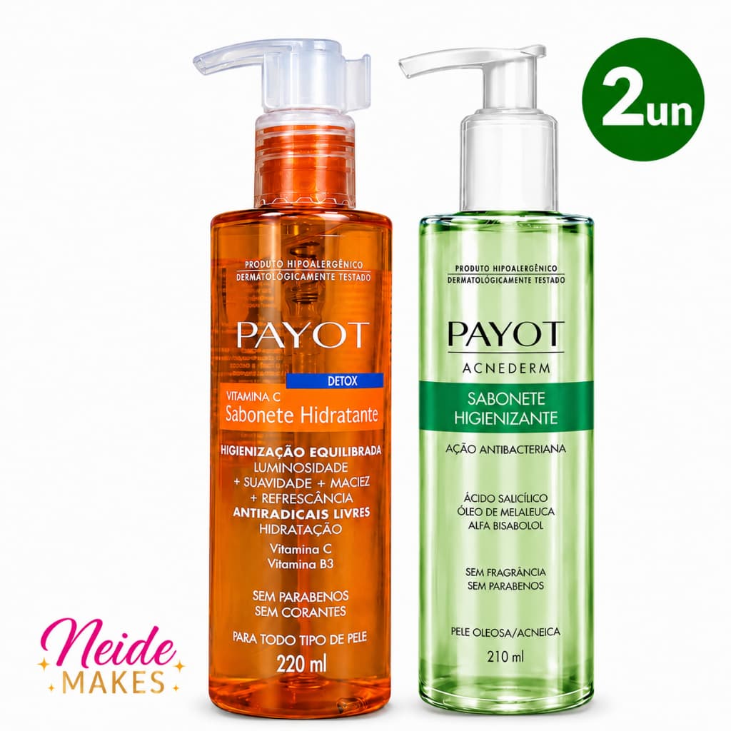 Sabonete Líquido Facial Vitamina C e Sabonete Acnederm Payot - 220ml
